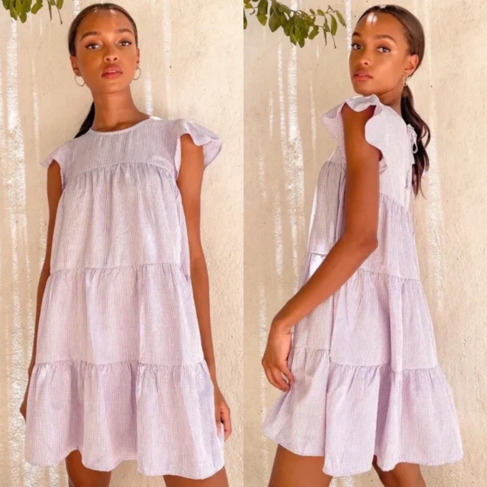 LULUS PERFECT PICNIC Gingham Tiered dress